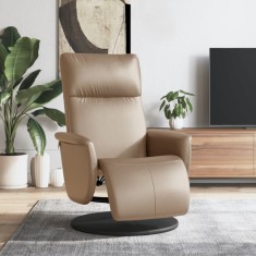 vidaXL Fotoliu rabatabil cu suport picioare cappuccino piele ecologică