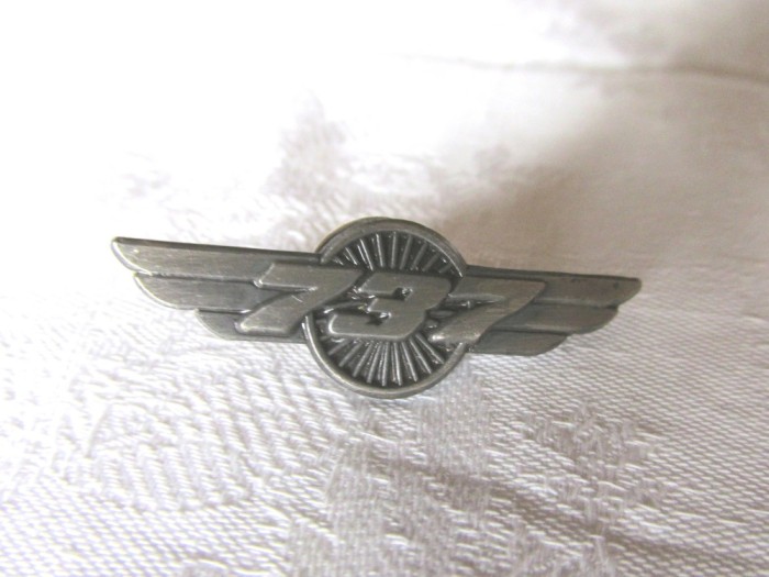 Insigna - pin Avion Boeing 737 (sigla), noua