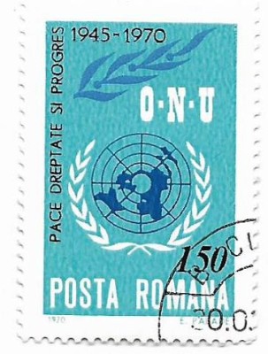 Romania (352) - 25 de ani de la infiintarea O.N.U., 1970 - obliterata foto