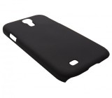 Husa Muvit Soft Back tip capac plastic cauciucat neagra + folie plastic pentru Samsung Galaxy S4 i9500/i9505/i9506/i9515 (Value Edition)