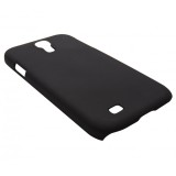 Husa Muvit Soft Back tip capac plastic cauciucat neagra + folie plastic pentru Samsung Galaxy S4 i9500/i9505/i9506/i9515 (Value Edition)