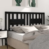 VidaXL Tăblie de pat, negru, 166x4x100 cm, lemn masiv de pin