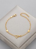 Cumpara ieftin Bratara din Argint 925 Placat cu Aur Galben, Model Inima si Infinit (2.20g, 17+3cm)
