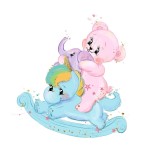 Cumpara ieftin Sticker decorativ Unicorn cu Ursulet si Elefant, Multicolor, 65 cm, 1239ST, Oem