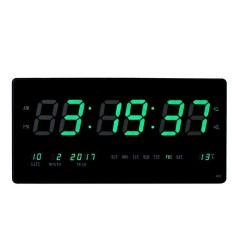 Ceas digital, afisaj led verde, ora, calendar, temperatura, fixare perete MultiMark GlobalProd