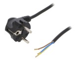 Cablu Electric 2m Negru 3x0,75mm2 PVC 16A 250V