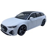 Macheta Audi RS6 alba deschide 4 usi, portbagaj si capota, lumini si sunete