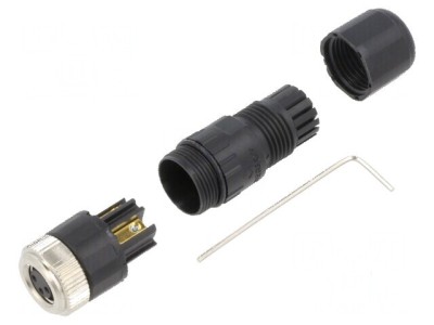 Conector M8 mamă 3 pini drept cablu 3A IP67 IP68 60V foto