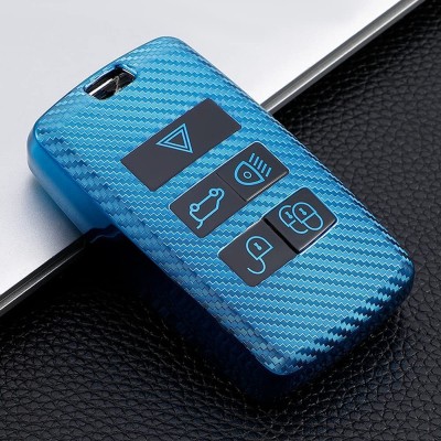 Huse Cheie Land Rover Range Rover 2018-2021, Smartkey, 5 Butoane, Tpu, Carbon, Albastru foto