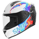 Casca moto integrala copii SMK Bionic Kids Splash negru/albastru/alb marime YM