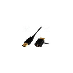 Cablu {{Tip cablu de conectare}}, HDMI mufa, HDMI soclu, USB A mufa, 0.5m, bej-alb, negru, LOGILINK - CH0081