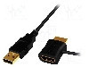 Cablu {{Tip cablu de conectare}}, HDMI mufa, HDMI soclu, USB A mufa, 0.5m, bej-alb, negru, LOGILINK - CH0081 foto