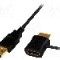 Cablu {{Tip cablu de conectare}}, HDMI mufa, HDMI soclu, USB A mufa, 0.5m, bej-alb, negru, LOGILINK - CH0081