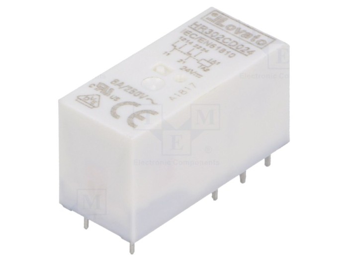 Releu electromagnetic DPDT 24VDC 8A