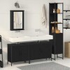 VidaXL Set de Mobilier pentru Baie 4 Piese Negru Stejar Lemn Prelucrat