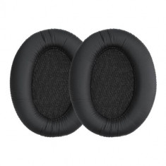 Set 2 Perne de urechi pentru casti Sennheiser HD201/HD206/HD200 Pro, Kwmobile, Negru, Piele ecologica, 45943.01