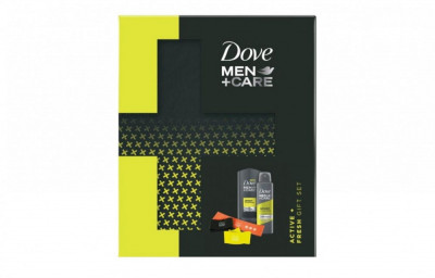 Set Dove Men+Care Self Care Active Fresh: Benzi pentru sport + Antiperspirant spray, 150 ml + Gel de dus, 250 ml foto