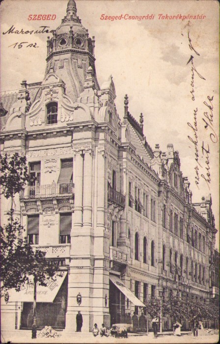 CP606N Szeged Szeged-Csongr&aacute;di Takar&eacute;kp&eacute;nzt&aacute;r, carte poștală, circulată Gherla