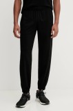 EA7 Emporio Armani pantaloni de trening din bumbac culoarea negru, cu imprimeu, AF13512.7M000906