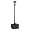 Outsunny Lanternă solară lampă de podea cu ghiveci 195cm Lampa de grădină exterioară cu 2 trepte de luminozitate comutator de control al luminii IP44