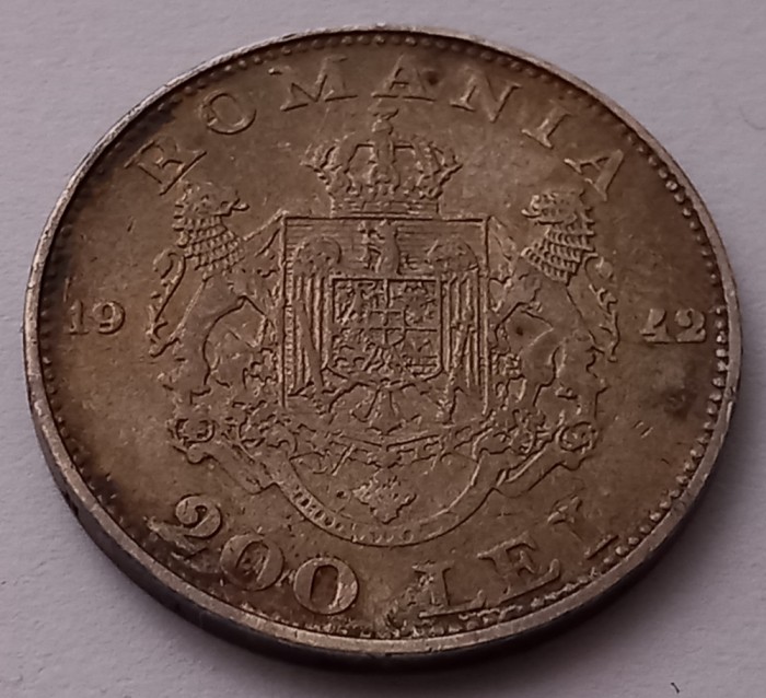 Romania , 200 Lei 1942 argint