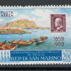San Marino 1959 Mi 625 - 100 de ani de la primul timbru din Sicilia