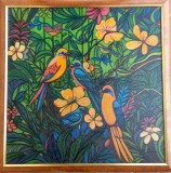 JUNGLA tablou pictat manual 50&times;50 cm
