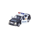 Masinuta Die Cast Cu Sunete Si Lumini, 15 Cm, Politie, Neagra, Goki