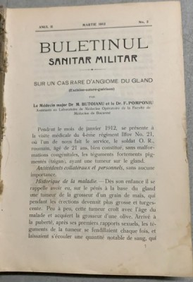 Buletinul sanitar militar- anul II, martie, iulie, octombrie, noiembrie 1912 foto