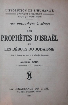 DES PROPHETES A JESUS LES PROPHETES D ISRAEL ET LES DEBUTS DU JUDAISME foto