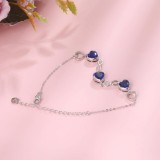 Cumpara ieftin Bratara Model Infinit si Inimioare din argint 925 Sapphire Heart, Brățară