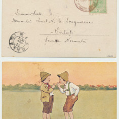 Carte postala circulata in 1903 cu stampila foarte rara Bucuresti - Expozitie