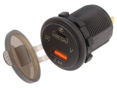 &amp;Icirc;ncărcător auto USB A și USB C Power Delivery foto