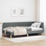 Cumpara ieftin Cadru de pat colțar Altele cu headboard Gri &icirc;nchis 80 x 200 cm