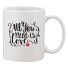 Cana alba personalizata &#039;All you need is love&#039;, INOVATIX&reg;. 330ml, Oem