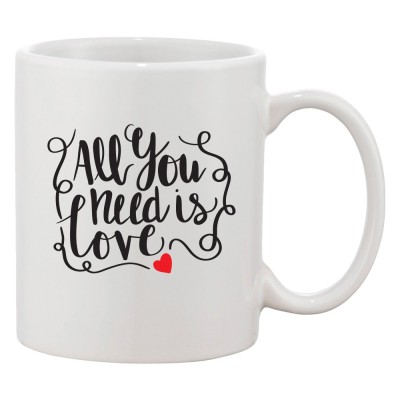 Cana alba personalizata &amp;#039;All you need is love&amp;#039;, INOVATIX&amp;reg;. 330ml foto