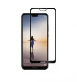 Folie de sticla FULL GLUE pentru Huawei P20 Lite, GloMax 5D Negru ,lipici pe toata suprafata