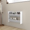 Gossi pantofar de perete, alb, 80x18x60 cm, lemn prelucrat