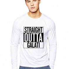 Bluza barbati alba - Straight Outta Galati - M