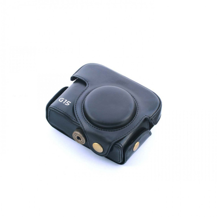 Husa piele eco neagra pentru Canon Powershot G15