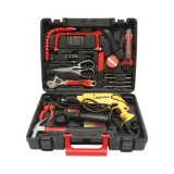 Trusa bormasina cu percutie 600W, 220V, mandrina 13mm, turatie 3300rpm cu scule si unelte 47 piese Breckner Germany