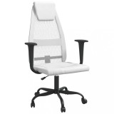 Cumpara ieftin Scaun birou reglabil in inaltime, alb, piele artificiala/plasa