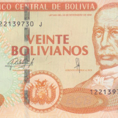 Bancnota Bolivia 20 Bolivianos L1986 (2015) - P244 UNC
