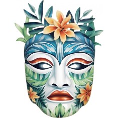 Sticker decorativ, Masca, Multicolor, 78 cm, 1288STK-8