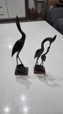 Lot vintage de 2 pasari din abanos