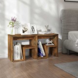 vidaXL Noptiere, 2 buc., stejar afumat, 40x30x40 cm, lemn prelucrat