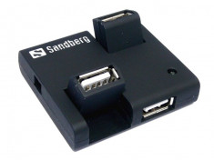 Hub USB Sandberg 133-67 4x USB 2.0 negru foto