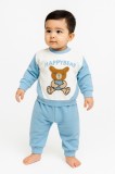 Cumpara ieftin Costumas bebelusi HappyBear bleu &ndash; set bluza si pantaloni (Marime Disponibila: