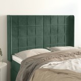 vidaXL Tăblie pat cu aripioare verde &icirc;nchis 147x16x118/128 cm catifea