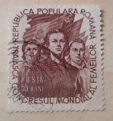 Romania 1953 Lp 344 Congresul mondial al femeilor stampilat foto